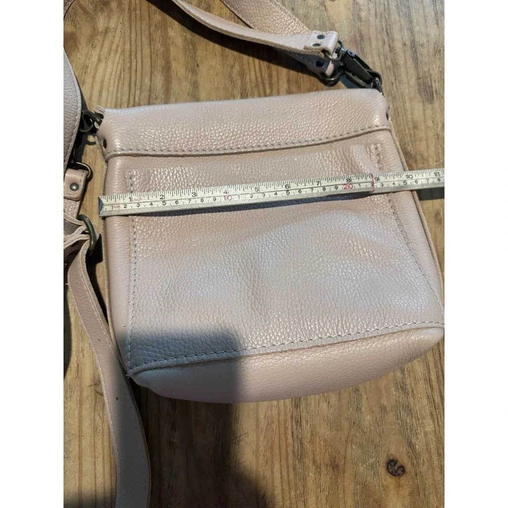 CALMA Genuine Leather Crossbody Bag Blush Pink Handcrafted in Spain
